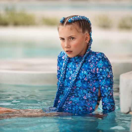 Sapphire Open Back Girls Swimwear