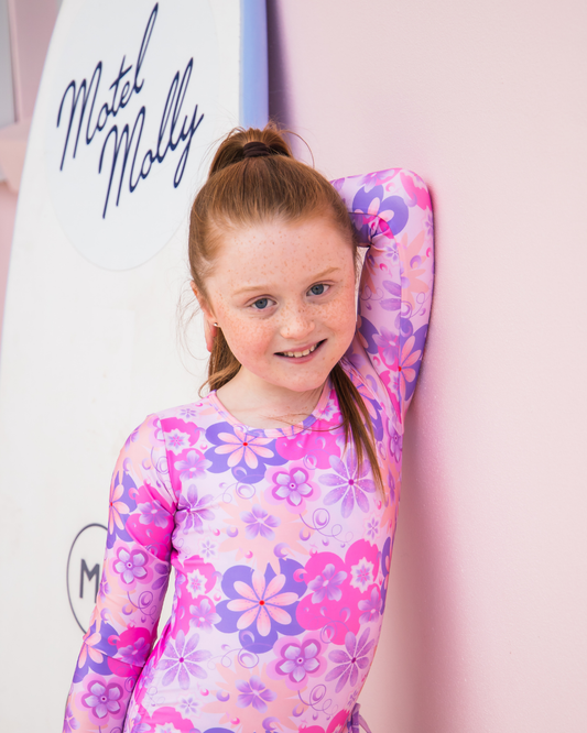 Annabelle Solid Back Girls Swimsuit