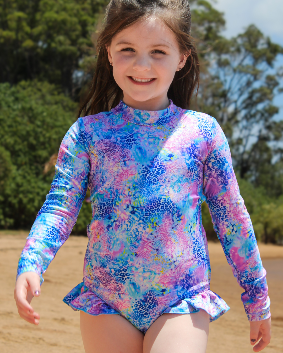 Marli Blue Open Back Girls Swimwear