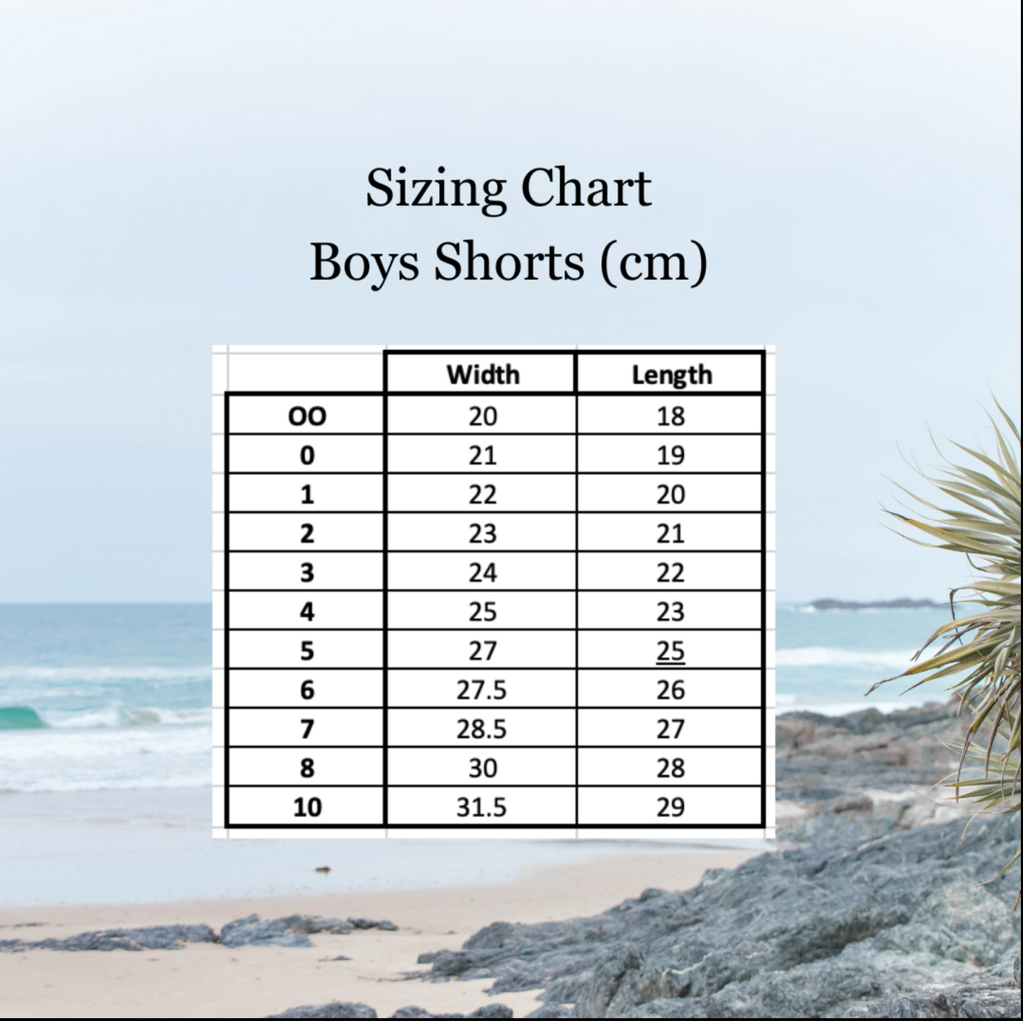 sizing chart