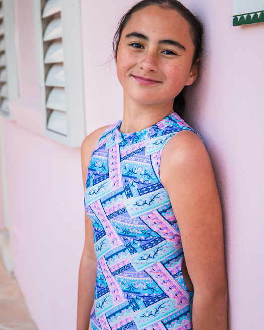 McKinley Sleeveless Open Back Girls Swimwear