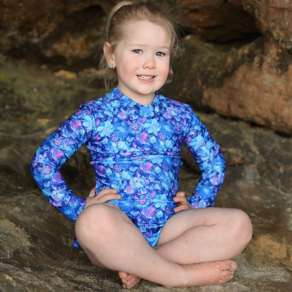 Sapphire Open Back Girls Swimwear