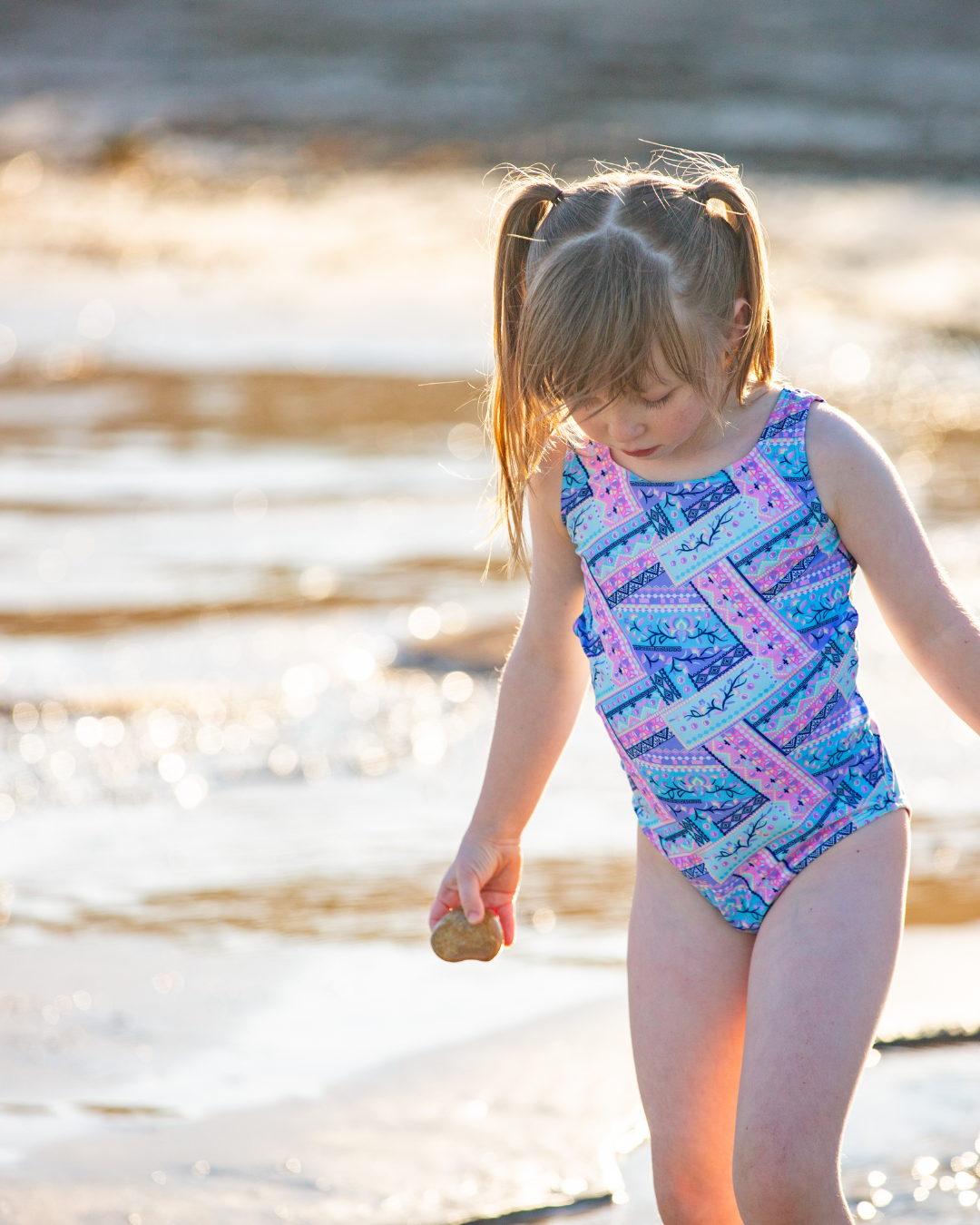 McKinley Sleeveless Open Back Girls Swimwear