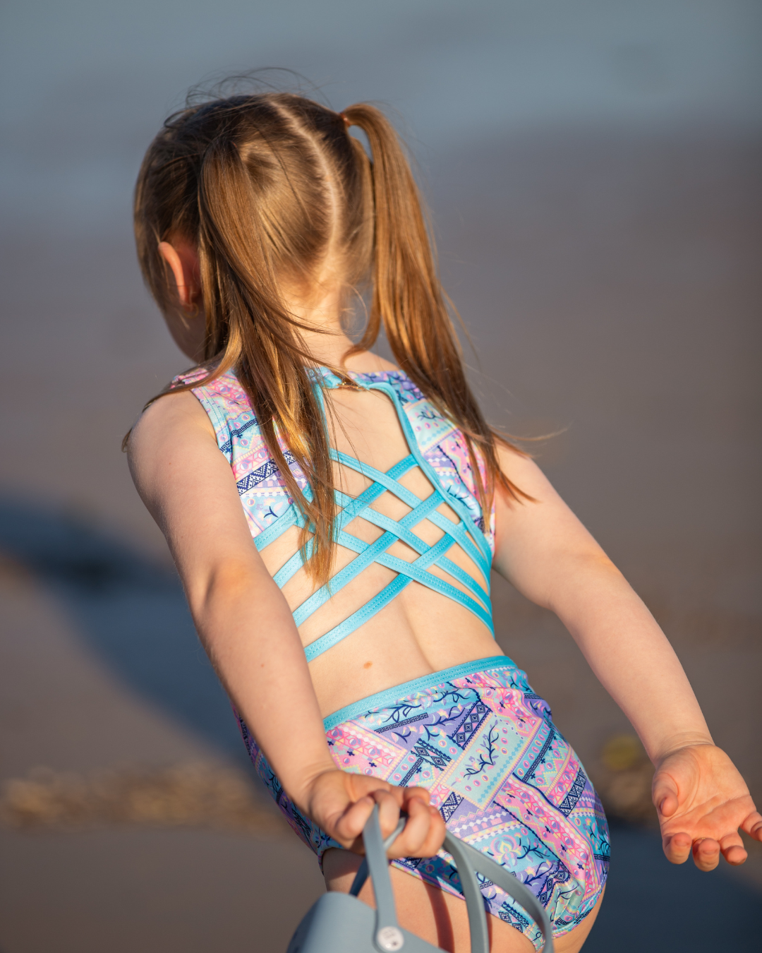 McKinley Sleeveless Open Back Girls Swimwear