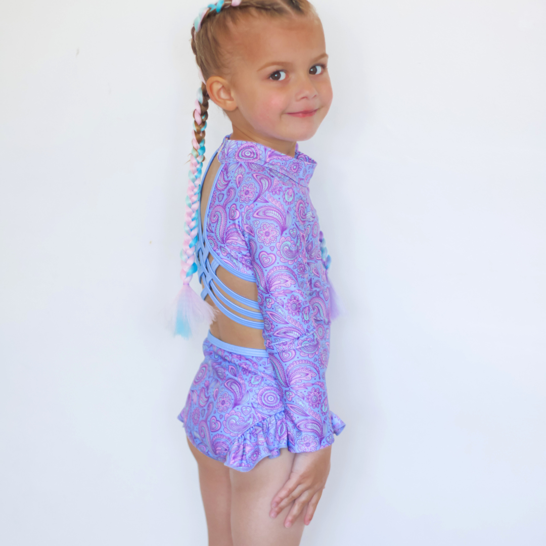 Ava Open Back Girls Swimwear