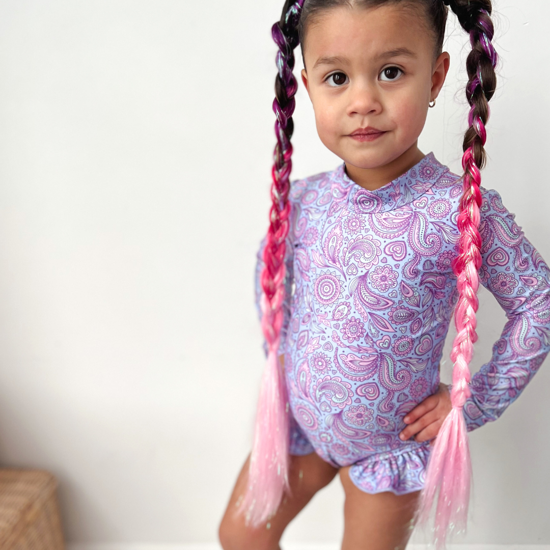 Ava Open Back Girls Swimwear
