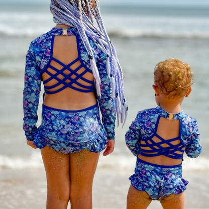 Sapphire Open Back Girls Swimwear