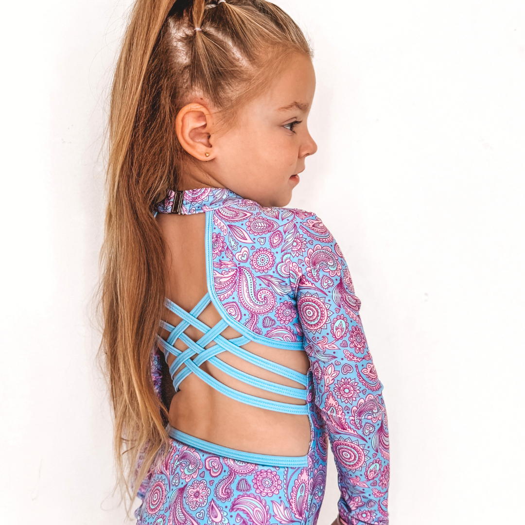 Ava Open Back Girls Swimwear