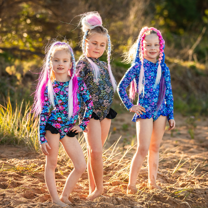 Sapphire Open Back Girls Swimwear