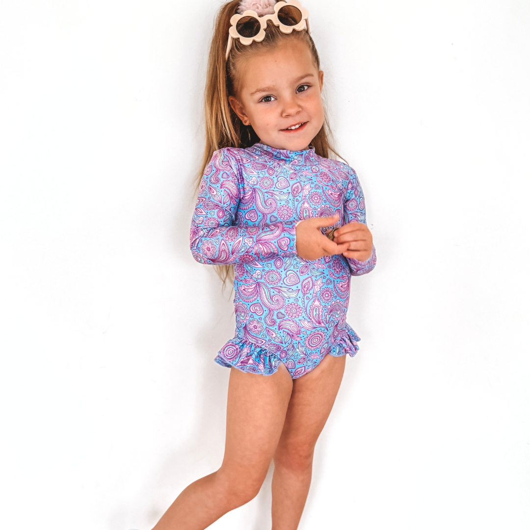 Ava Open Back Girls Swimwear