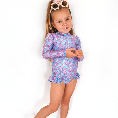 Ava Open Back Girls Swimwear