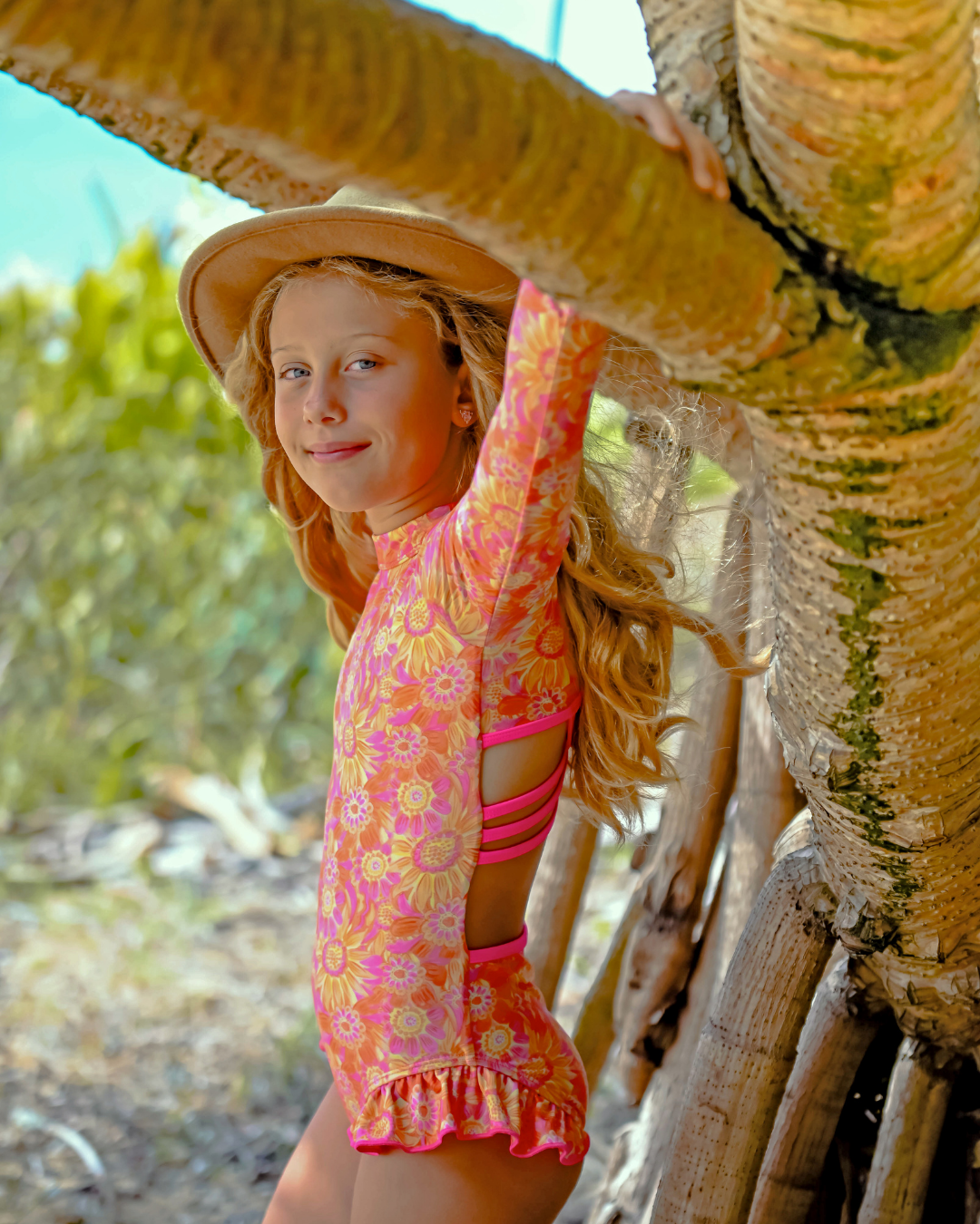 Amberley Open Back Girls Swimwear