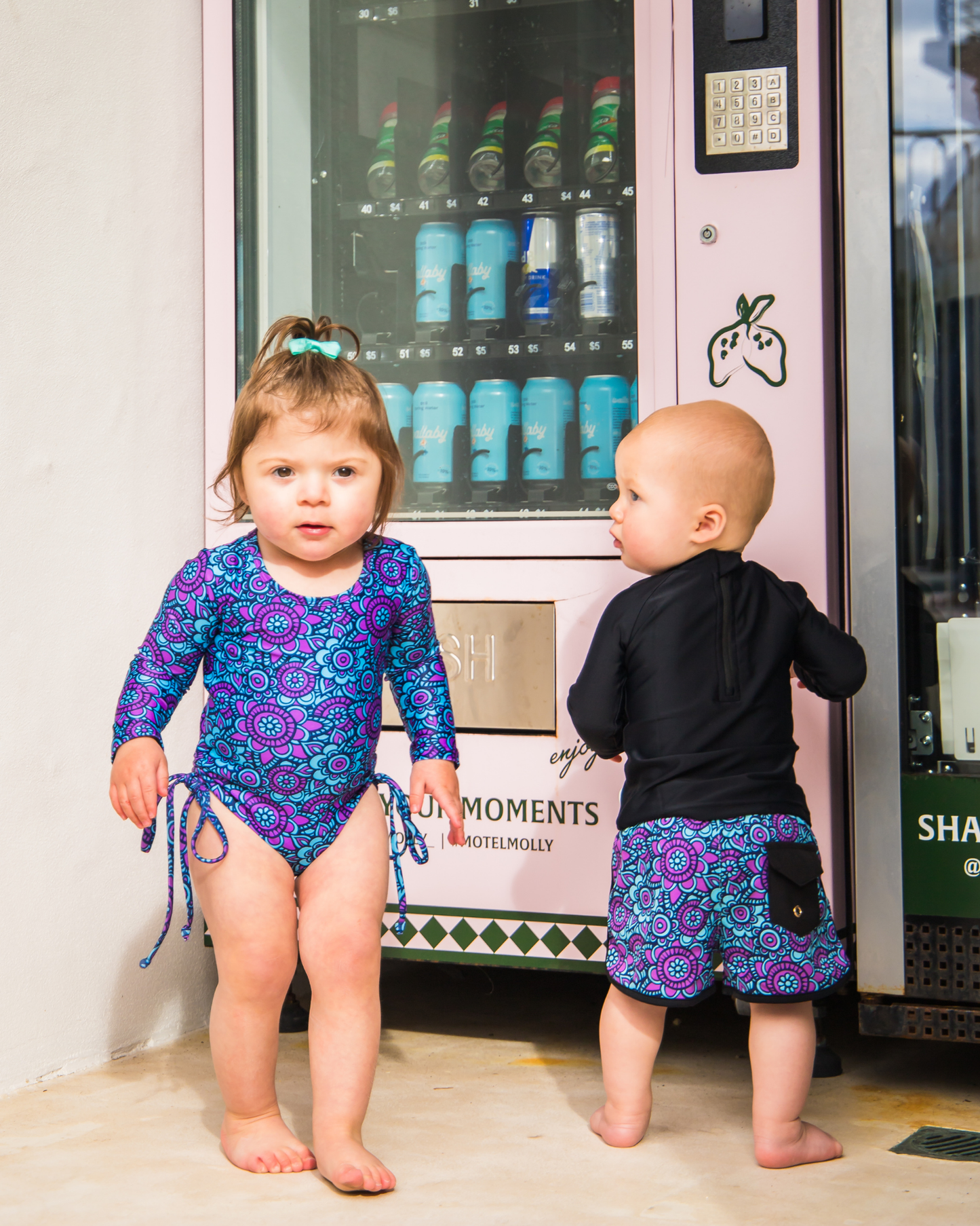 Scottie Solid Back Girls Swimsuit