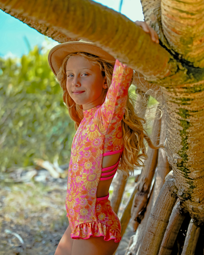 Amberley Open Back Girls Swimwear