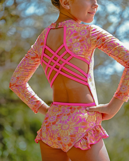 Amberley Open Back Girls Swimwear