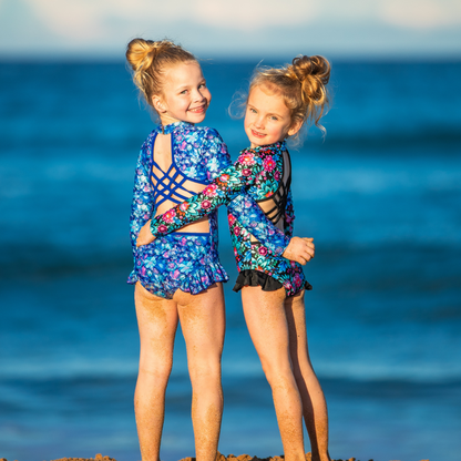 Sapphire Open Back Girls Swimwear
