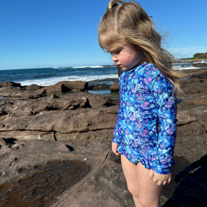Sapphire Open Back Girls Swimwear