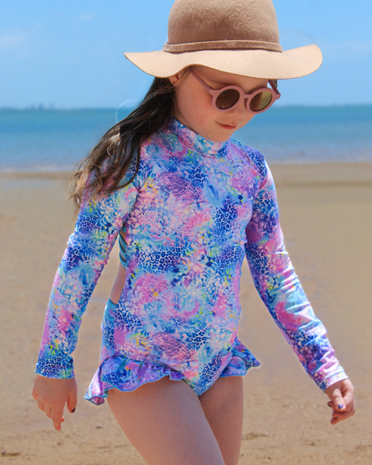 Marli Blue Open Back Girls Swimwear