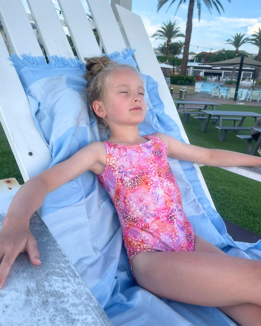 Marli Sleeveless Open Back Girls Swimwear