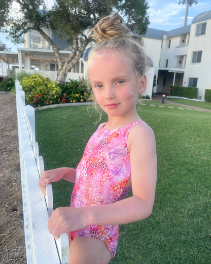 Marli Sleeveless Open Back Girls Swimwear