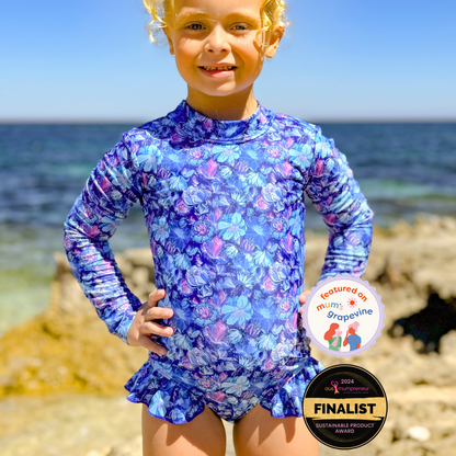 Sapphire Open Back Girls Swimwear
