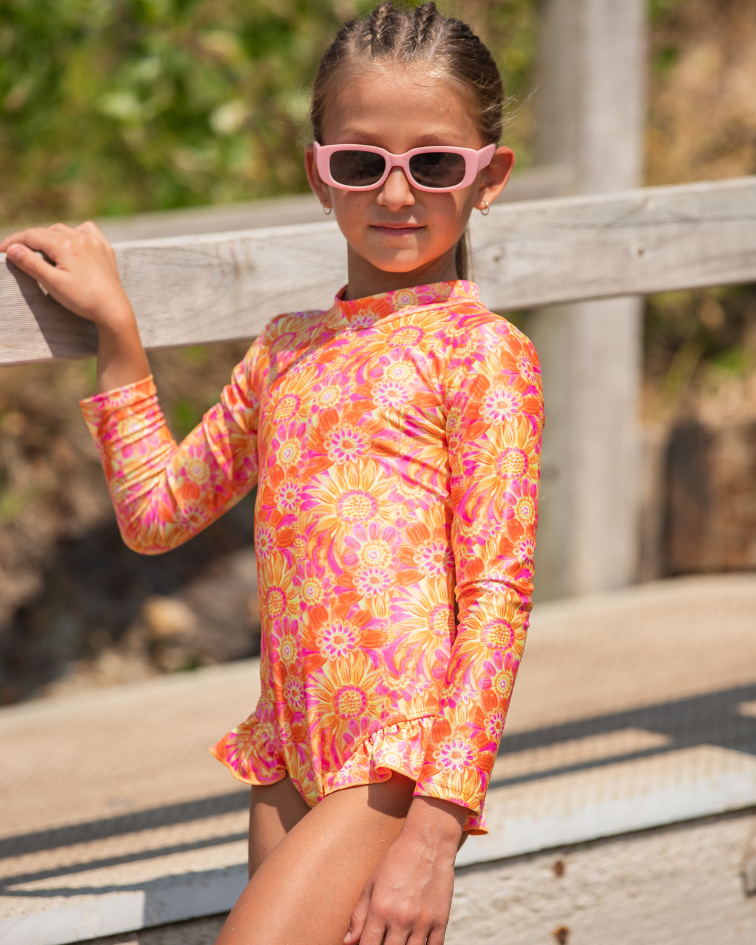 Amberley Open Back Girls Swimwear