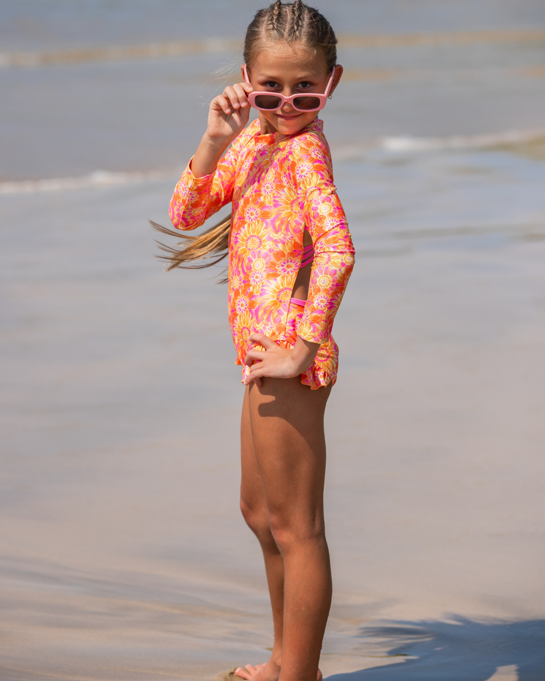 Amberley Open Back Girls Swimwear
