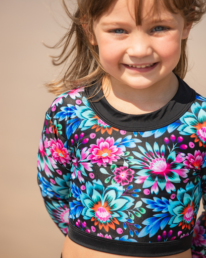Stylish kids swimwear Australia bright print one piece beach