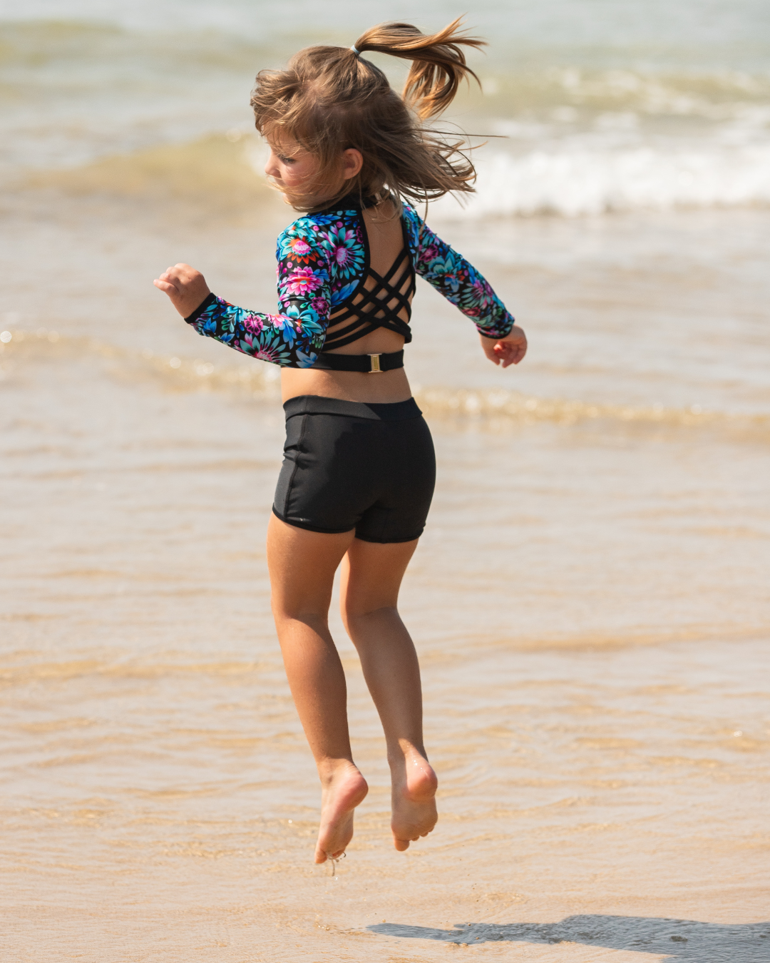Girls long sleeve swimsuit active beach