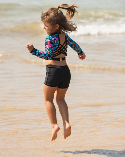 Girls long sleeve swimsuit active beach