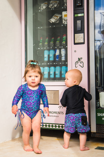 Scottie Solid Back Girls Swimsuit