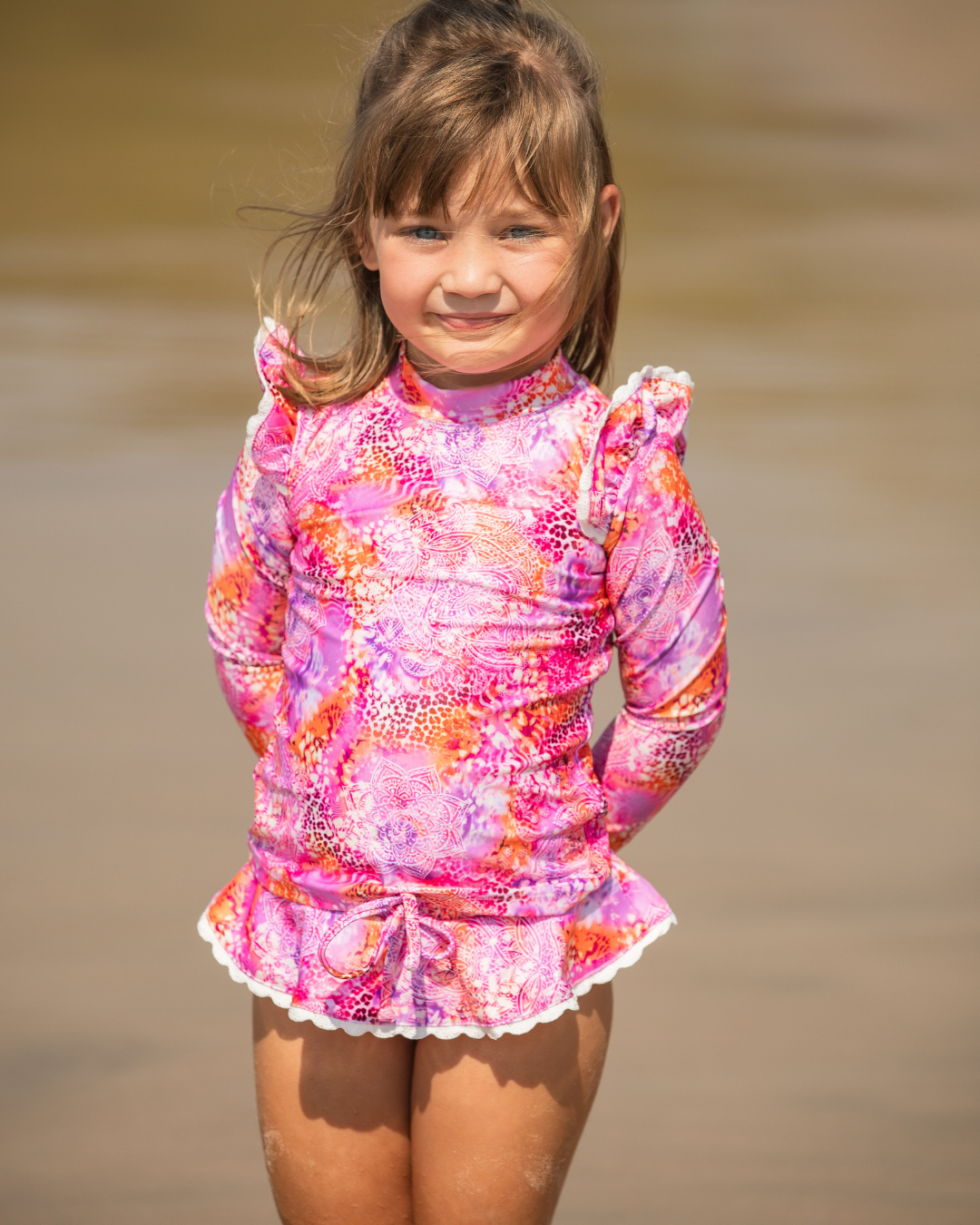 Marli Girls Long Sleeve Swimwear Rash Set